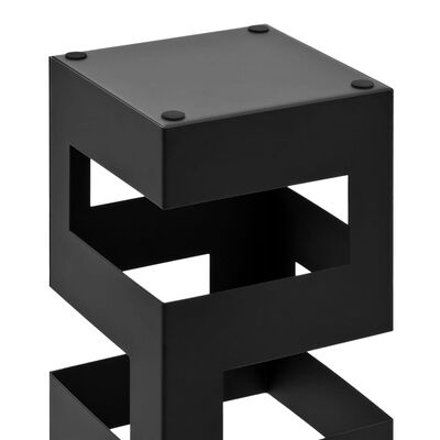 vidaXL Paraplystativ Tetris stål svart