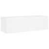vidaXL Vegghengte TV-benker med LED 3 stk hvit