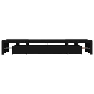 vidaXL TV-benk med LED-lys svart 260x36,5x40 cm