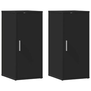 vidaXL Skoskap svart 2 stk 32x35x70 cm sponplate