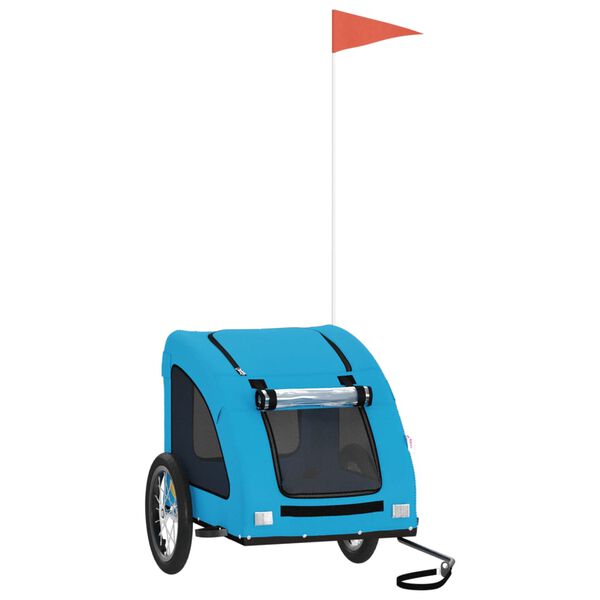 vidaXL Kjæledyrsykkelhenger blå oxfordstoff og jern