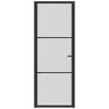 vidaXL Innerd&oslash;r 76x201,5 cm svart matt glass og aluminium