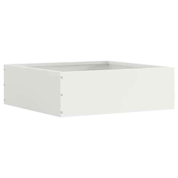 vidaXL Gjerdekant Hvit 40 x 40 x 13 cm St&aring;l