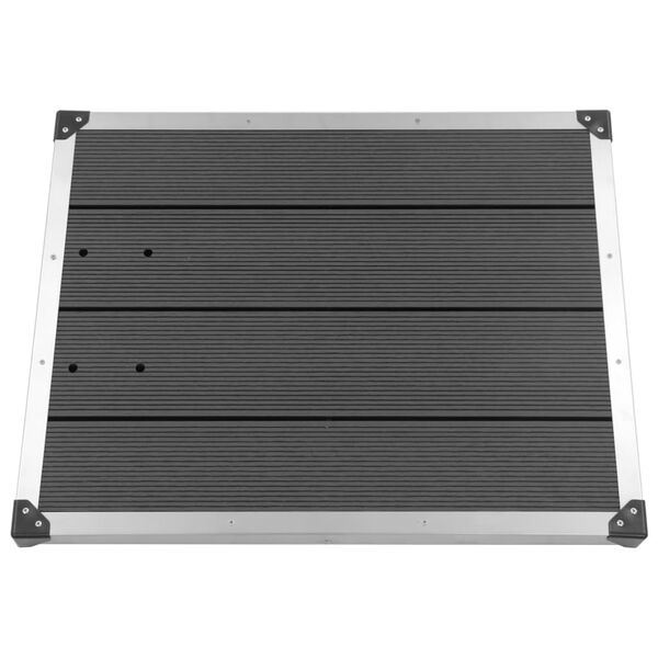 vidaXL Utend&oslash;rs dusjbrett WPC rustfritt st&aring;l 80x62 cm gr&aring;