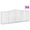 vidaXL Gabionkurver buede 6 stk 400x50x140/160 cm galvanisert jern