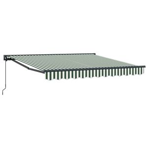 vidaXL Markiseramme Gr&oslash;nn og hvit 300 x 250 cm Polyester med PU-belegg