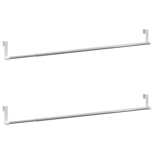 vidaXL Gardinstenger 2 stk hvit og s&oslash;lv 60-105 cm aluminium