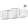 vidaXL Gabionkurver buede 5 stk 300x50x80/100 cm galvanisert jern