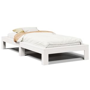 vidaXL Sengeramme uten madrass hvit 100x200 cm heltre furu