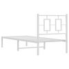 vidaXL Sengeramme i metall uten madrass med hodegavl hvit 75x190 cm