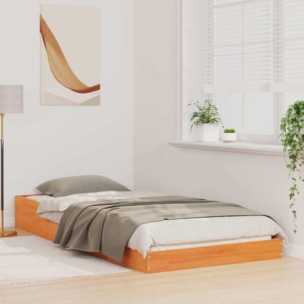 vidaXL Sengestamme Vokset Brun 80 x 210 cm Massiv furu