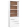 vidaXL Bokhylle med skuffer ALTA hvit 77x35x186,5 cm heltre furu