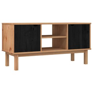 vidaXL TV-benk OTTA 113,5 x 43 x 57 cm Svart Heltre furu