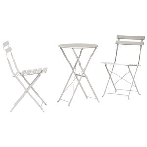 vidaXL Sammenleggbart Bistrosett 3 pcs Beige Stål