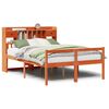 vidaXL Seng med bokhylle uten madrass voksbrun 150x200 cm heltre furu