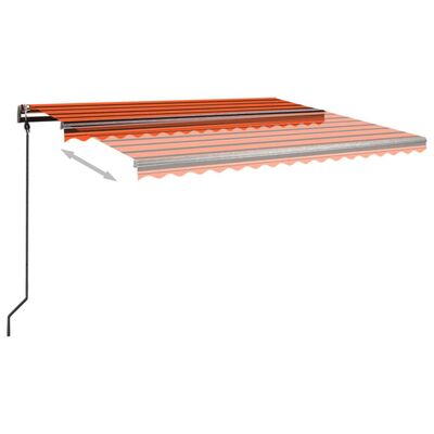 vidaXL Automatisk uttrekkbar markise med stolper 4,5x3 m oransje brun