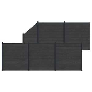 vidaXL Gjerdeplate 6 pcs WPC og Aluminium Svart