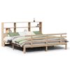 vidaXL Seng med bokhylle uten madrass 200x200 cm heltre furu