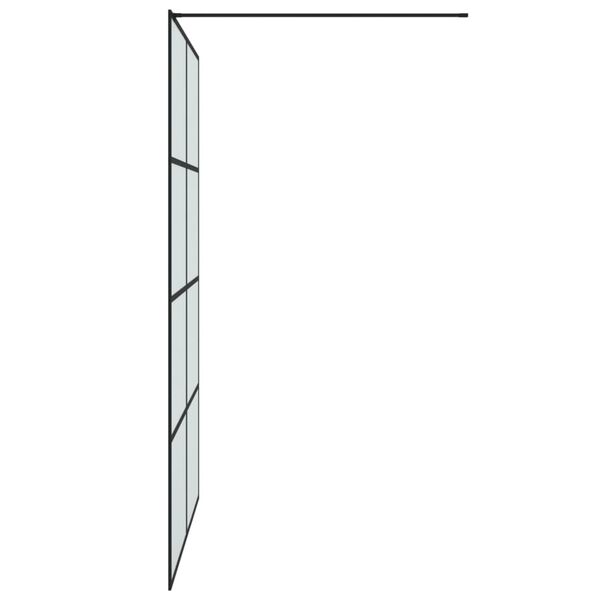 vidaXL Dusjvegg svart 140x195 cm frostet ESG-glass