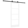 vidaXL Skyved&oslash;r ORKDAL Hvit 83 x 202 cm Massivt furutre og glass