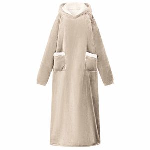 vidaXL Teppe-hettegenser Beige L Fleece og Flanell