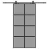 vidaXL Skyved&oslash;r med monteringssett svart 102,5x205 cm herdet glass