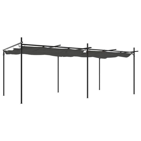 vidaXL Pergola med uttrekkbar tak antrasitt 589x292x230 cm