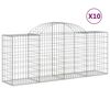vidaXL Gabionkurver buede 10 stk 200x50x80/100 cm galvanisert jern