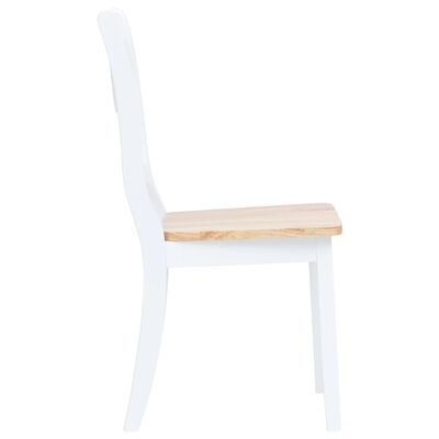 vidaXL Spisestoler 6 stk hvit og lys heltre gummitre