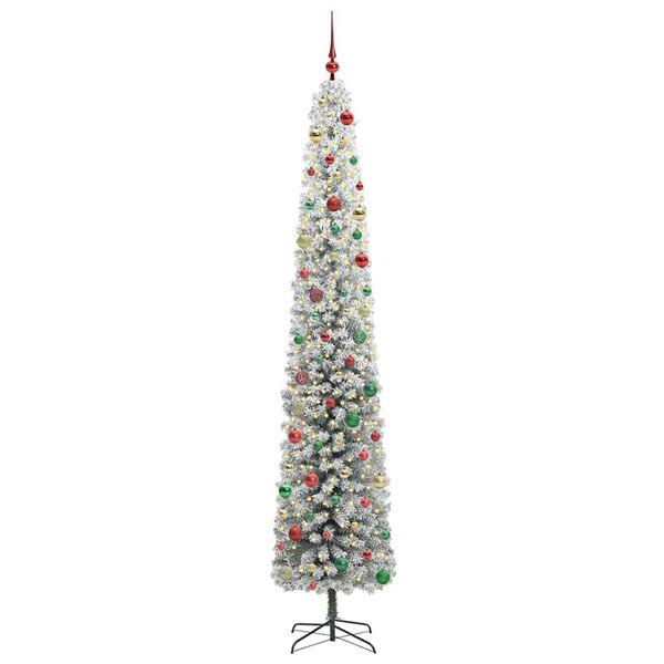 vidaXL Kunstig juletre med 300 LED grønn 300 cm PVC og stål og plast