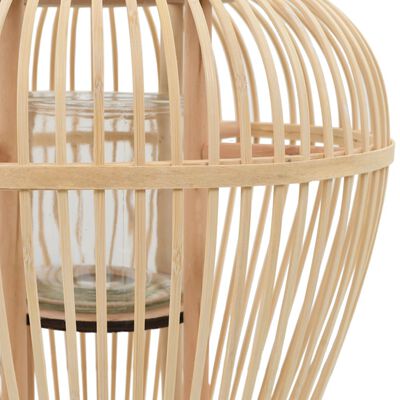 vidaXL Frittstående lanterne for stearinlys bambus naturfarget
