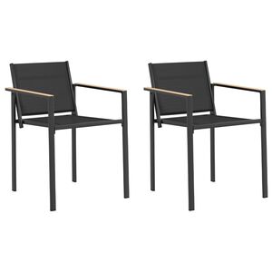 vidaXL Hagestoler 2 stk. Svart og Anthracite Textilene stoff