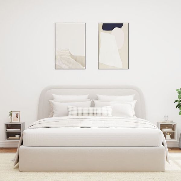 vidaXL Vegghengte TV-benker med LED 2 stk gr&aring; sonoma 30x28,5x30 cm