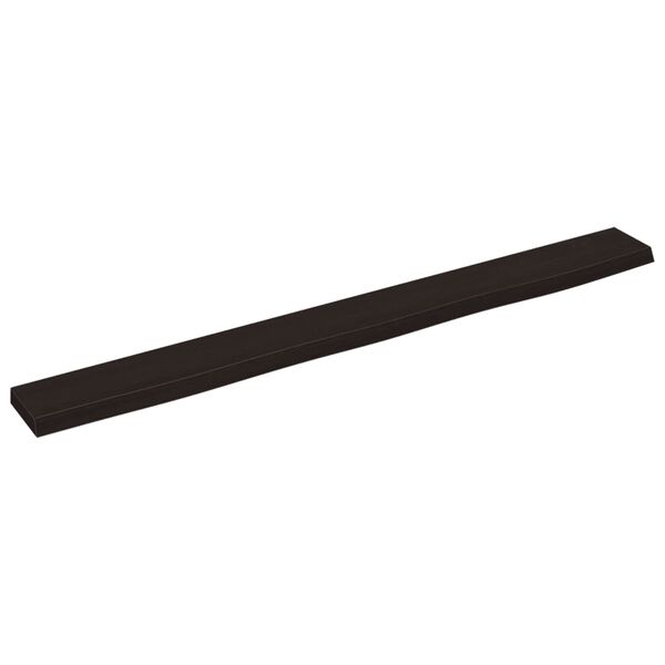 vidaXL Vegghylle mørkebrun 100x10x2 cm behandlet heltre eik