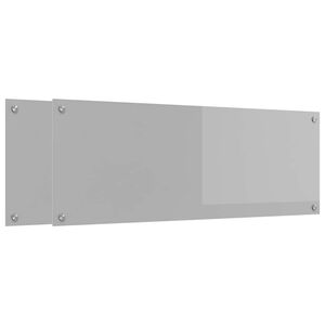 vidaXL Kjøkkenbakplate 2 pcs Lysegrå 110 x 40 cm herdet glass