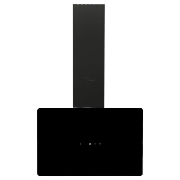 vidaXL Vegghengt kjøkkenvifte 60 cm stål og herdet glass svart