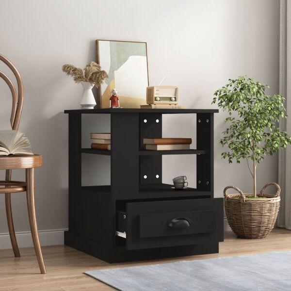 vidaXL Sidebord svart 50x50x60 cm konstruert tre