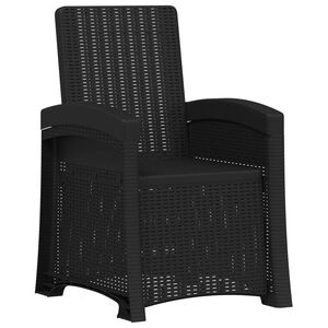 vidaXL Lenestol for hage med rattan-look Antrasitt PP