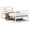 vidaXL Sengeramme med hodegavl hvit 100x200 cm heltre furu