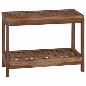 vidaXL Badebord med lagring Naturlig 60 x 30 x 45 cm Massivt Teaktre