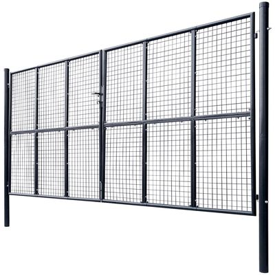 vidaXL Hageport netting galvanisert stål 400x200 cm grå