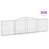 vidaXL Gabionkurver buede 10 stk 400x30x100/120 cm galvanisert jern