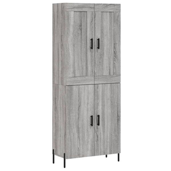 vidaXL Highboard gr&aring; sonoma 69,5x34x180 cm konstruert tre