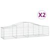 vidaXL Gabionkurver buede 2 stk 200x50x40/60 cm galvanisert jern