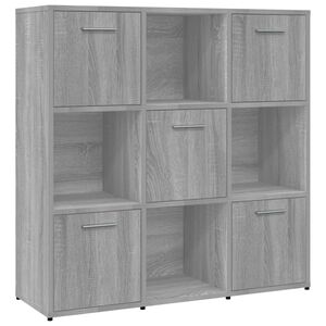 vidaXL Bokhylle gr&aring; sonoma 90x30x90 cm konstruert tre