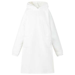 vidaXL Teppe-hettegenser Hvit M Fleece og Flanell