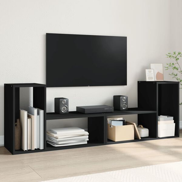 vidaXL TV-benker 2 stk svart 75x30x50 cm konstruert tre
