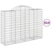 vidaXL Gabionkurver buede 14 stk 200x50x140/160 cm galvanisert jern