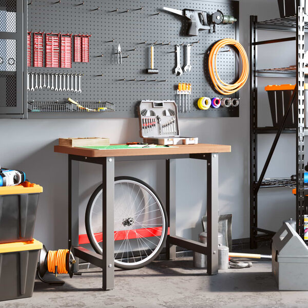 vidaXL Arbeidsbenk 100x60x83 cm heltre b&oslash;k rektangul&aelig;r