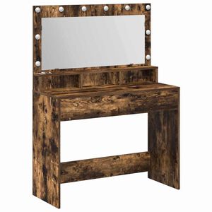 vidaXL Sminkebord R&oslash;kt eik 100 x 41 x 135 cm Konstruert tre